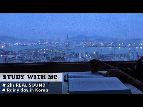 🌉 Raining seashore with lightening bridge 2HR STUDY WITH ME for finals! 🚢 DOCTOR SWM