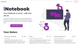 iNotebook from @codeWithHarry React Course | Using MERN Stack , Material UI and Bootstrap