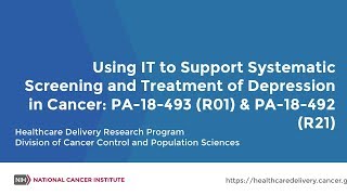 FOA Webinar: Using IT to Support Systematic Screening and Treatment of Depression in Cancer