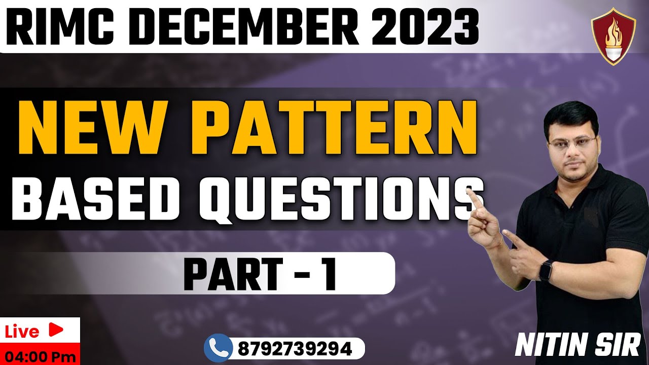 Pattern For Rimc Exam Class 7 New Pattern Ques. (Part - 1) | RIMC Online Coaching | RIMC Online ...