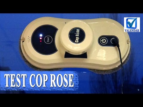 Vacuum robot Cop Rose as washing Windows test cleaning of washing of glasses