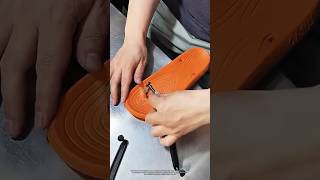 How Workers Install Sandal Straps in Seconds Using a Simple Manual Tool #9work