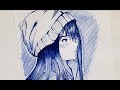 ᴴᴰ Sketching Manga With blue Colored pen | Artwork | No Erasing