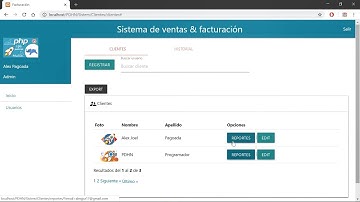 Sistema de facturación en PHP MVC Interfaz registros de clientes