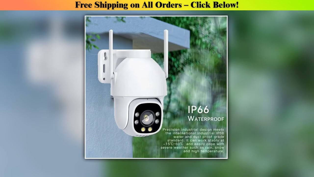 4G Wireless Camera PTZ Infrared NightVision Full Color Outdoor Waterproof Free 100mb Sim Traffic