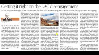 The Hindu Editorial Analysis (Getting it right on the LAC disengagement)