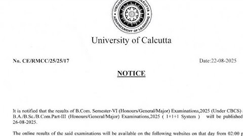 CU 6th Sem bcom Result date 2025 || CU 6th Sem Result 2025 | 6th sem result 2025 University of Ca...