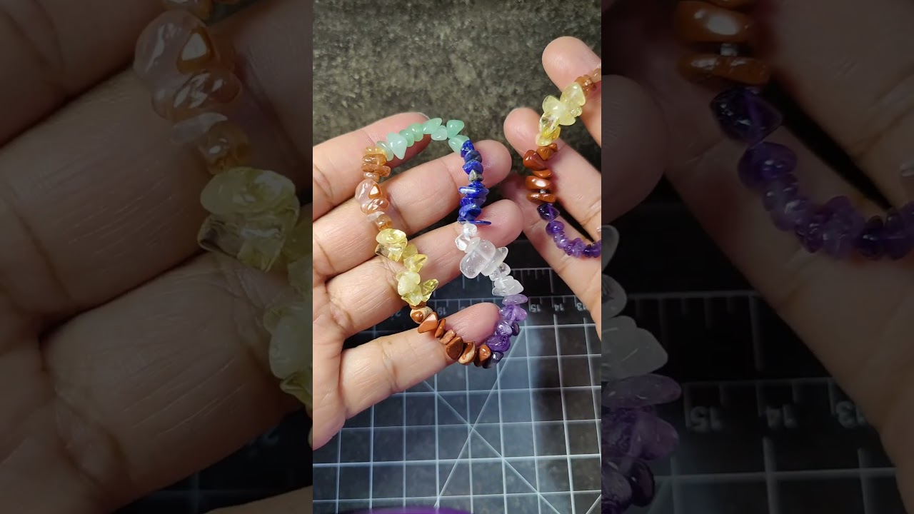 Chakra Gemstone Chip Bracelets 