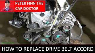 How to replace DRIVE BELT Honda Accord 2.0 years 2008 to 2020