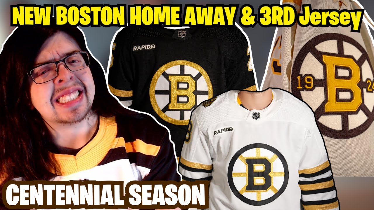 NEW* Boston Bruins Centennial Jerseys (Home, Away, Alternate) 