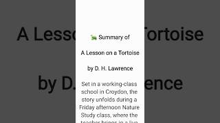 A Lesson on a Tortoise Summary