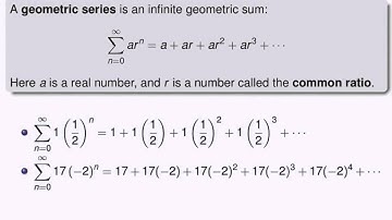 Screencast 8.2.1 : Quick recap - Geometric Series