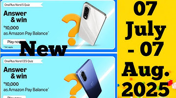 Amazon OnePlus Nord 5 Quiz Answer Today Amazon OnePlus Nord CE5 Quiz Answer Today Amazon Quiz Answer