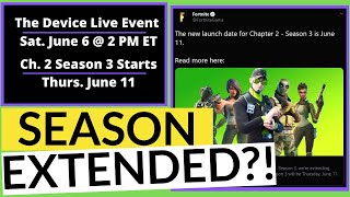 DOOMSDAY EVENT & Chapter 2 Season 2 Extended! (Fortnite Live Event Officially Named THE DEVICE)