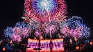 [4K] 桑名水郷花火大会 2018 2尺玉17発! NTN提供 超特大仕掛花火  Kuwana Suigo Fireworks 2018  (Shot on Samsung NX1)