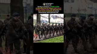 Polish Soldier's Beret Blown Off by Accidental Discharge! #shorts