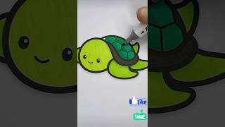 Cute Turtle🐢 drawing colouring 😍#viralvideo #youtubeshorts #creativeideas #howtodraw #tutorial