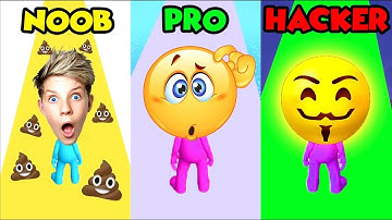 Can We Go Noob to Pro to Hacker in EMOJI RUN! Jump Glitch! Prezley