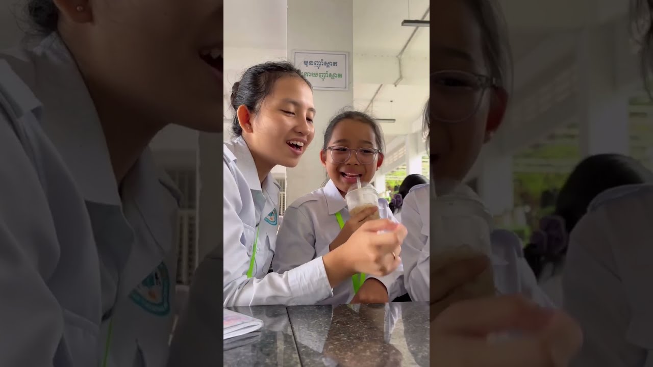 កូនពៅទៅសាលារៀនដោយខ្លួនឯងម្ដង 🥰🛺👧🏻