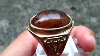 Brown Agate 21X14X7Mm Ring Size 8