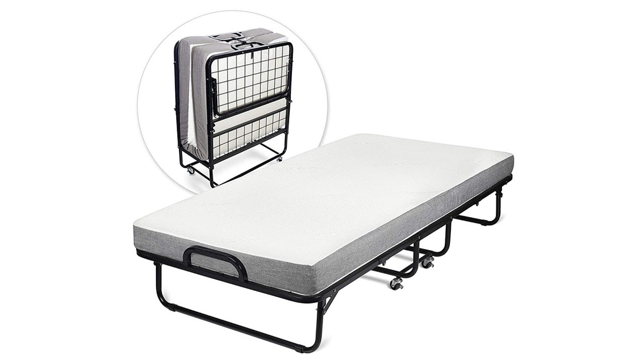 Milliard Diplomat Folding Bed | Twin Size | with Luxurious Memory Foam Mattress | and a Super Strong