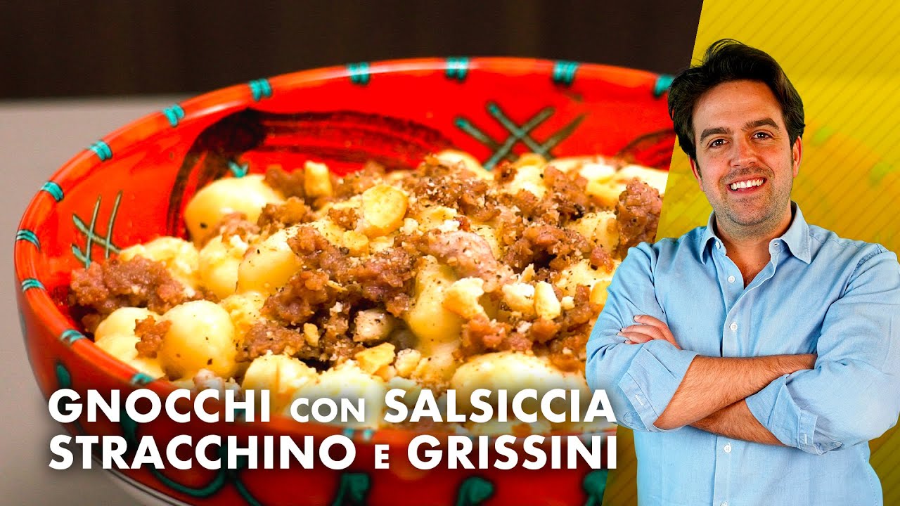 Gnocchi di patate con stracchino, salsiccia e grissini