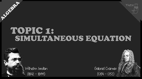 Lesson 1 - Simultaneous Equations