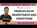 Let’s Crack NEET (UG) | Revision Checklist for NEET 2020 | Principles of Inheritance and Variations