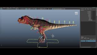 Tyrannosaurus Advanced Rigging in Autodesk Maya | IK/FK, Muscle Controls & Walk Animation #creature