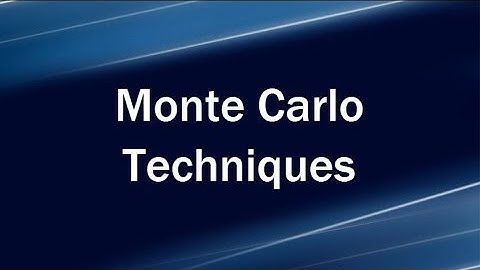 Lecture 2: Filtering Effects I Monte Carlo Techniques