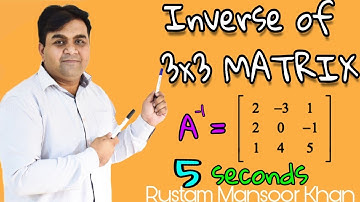 Inverse of MATRIX 3x3 Quick method|inverse of matrix in URDU|SHORTCUT|by Rustam Mansoor Khan