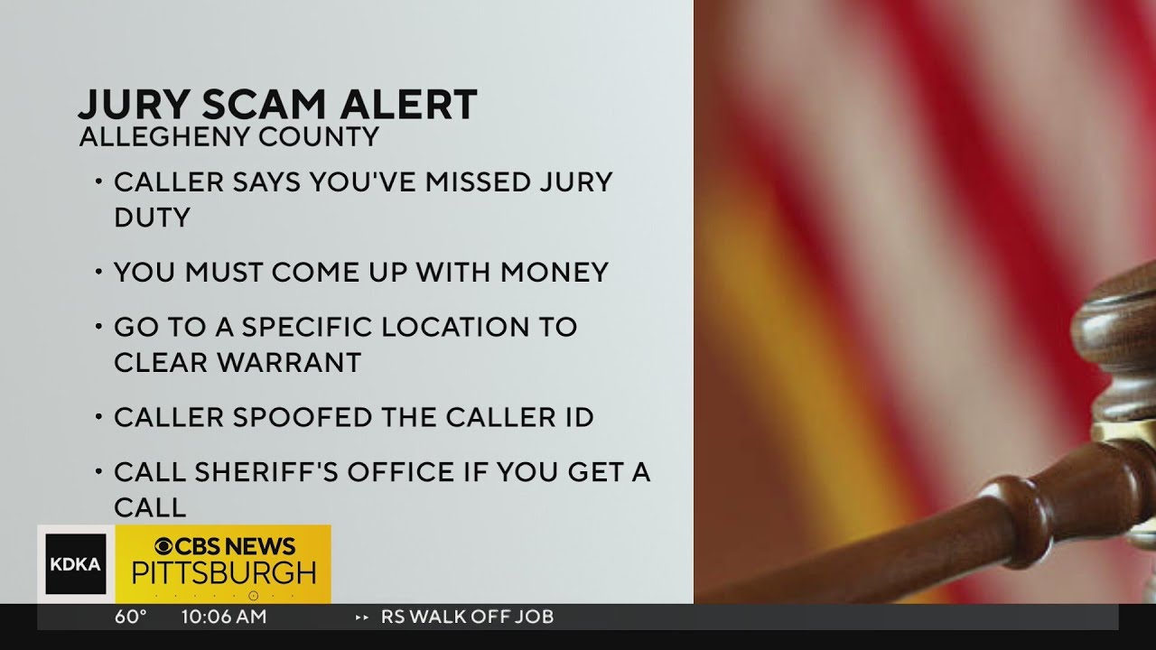 Allegheny County Sherriff's Office warns of new jury scam alert