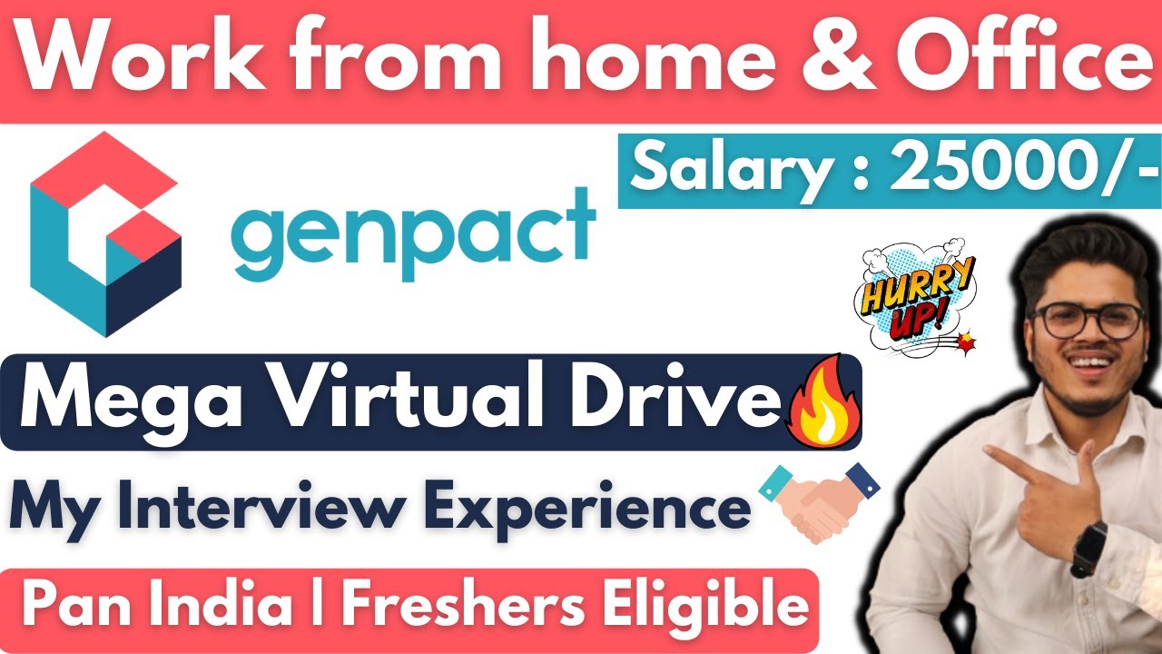 Genpact Virtual Drive 2022 | Genpact work from home jobs | Genpact  Interview Process for Freshers - YouTube