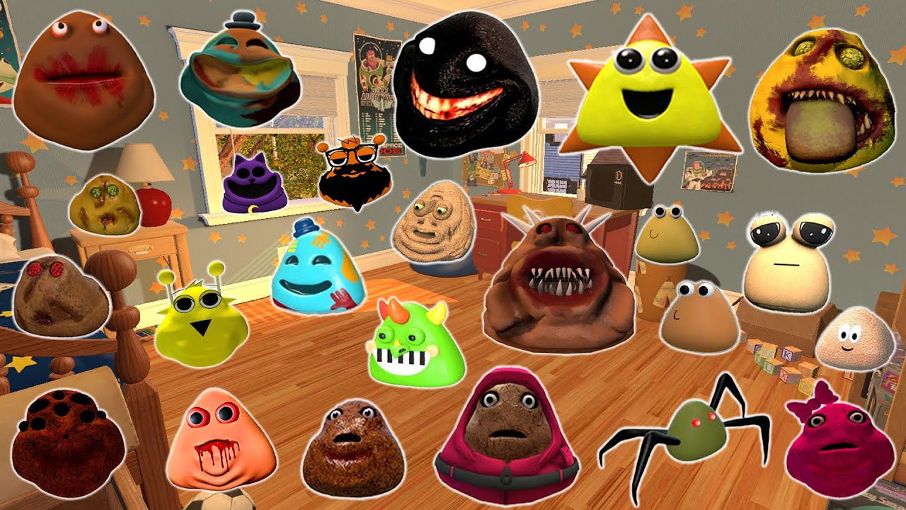 DESTROY ALL NEW 3D POU BOU'S REVENGE & ITALIAN BRAINROT FAMILY in BED ROOM Garry's Mod