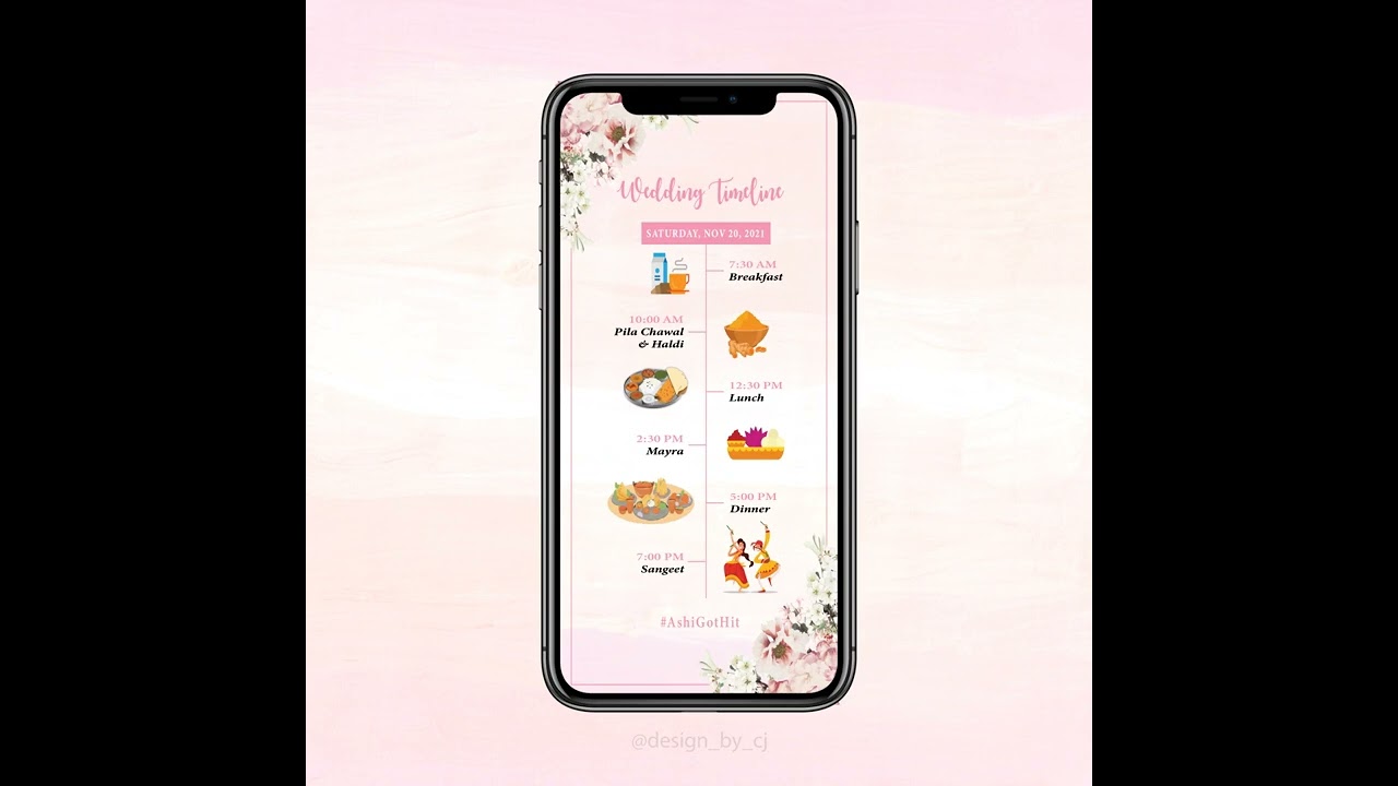 Wedding Itinerary | Indian Wedding Invitation | WhatsApp Invite