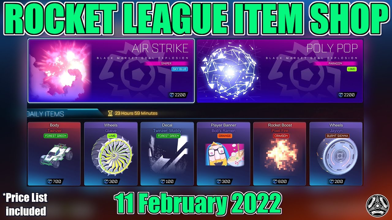 ROCKET LEAGUE ITEM SHOP | FEB-11-2022 | SKY BLUE AIR STRIKE + LIME POLY POP