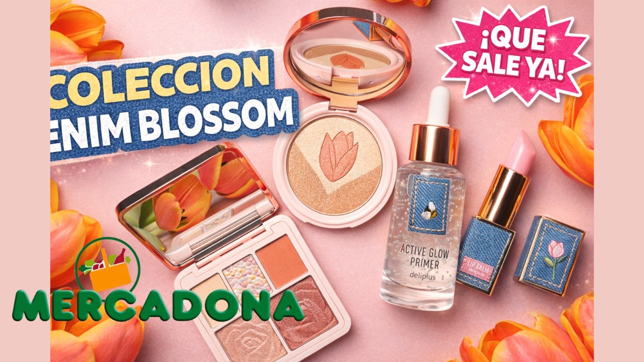 COLECCION DENIM BLOSSOM Kit maquillaje GLOW low cost (soft glam): 4 productos + alerta en la prebase