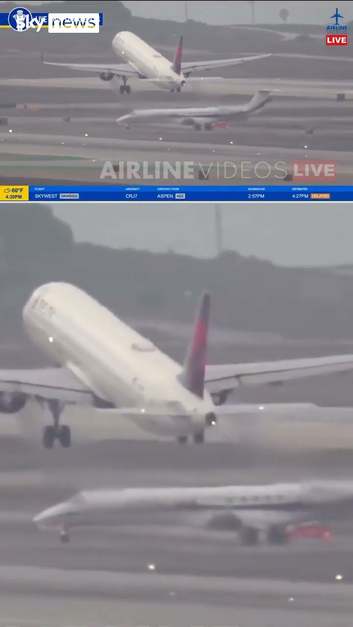 Watch private jet and airliner's very close encounter