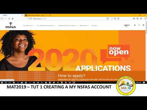 MAT2019  - TUTORIAL 1 : CREATINNG A myNSFAS ACCOUNT