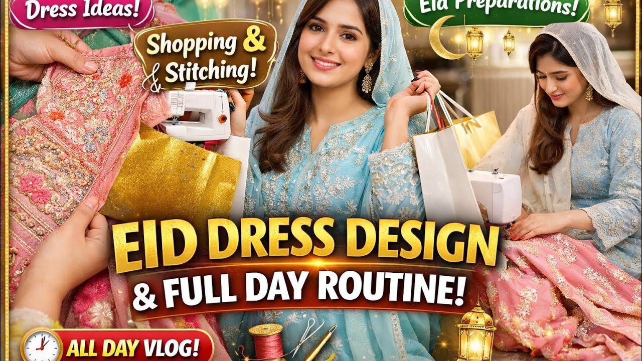 Eid Dress Design Ideas | My Full Day Routine Before Eid | stitching & Preparation#dailyroutinevlog 