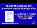 Applied microbiology and infection control including safety Question paper November 2025