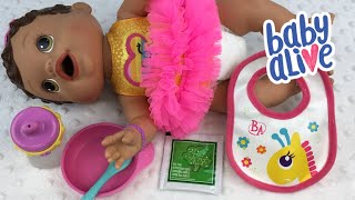Feeding Baby Alive Olivia Changing Time Baby Green Veggies Doll Food