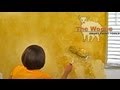 2-Color Roller Faux Finish Painting by The Woolie (How To Paint Walls) #FauxPainting