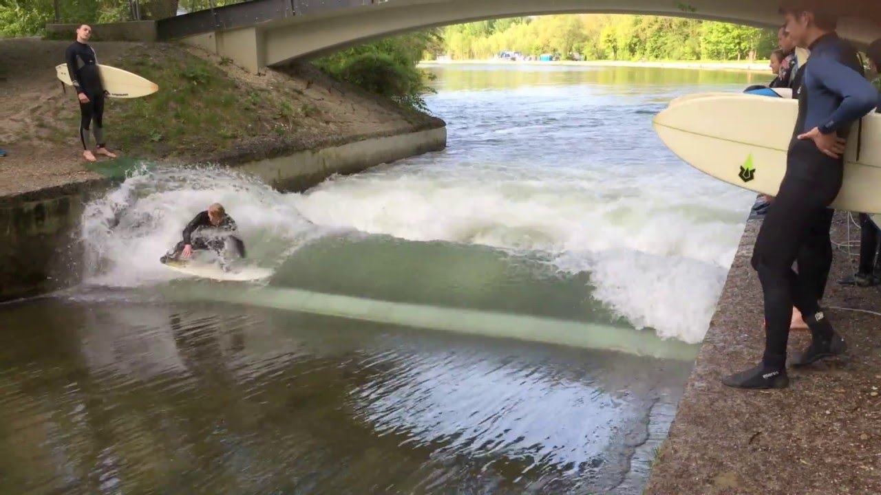 Riversurfen Floßlände München 2016