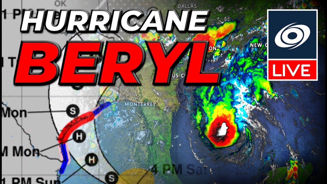 Hurricane Warning for Texas ahead of Beryl - Live Coverage - YouTube