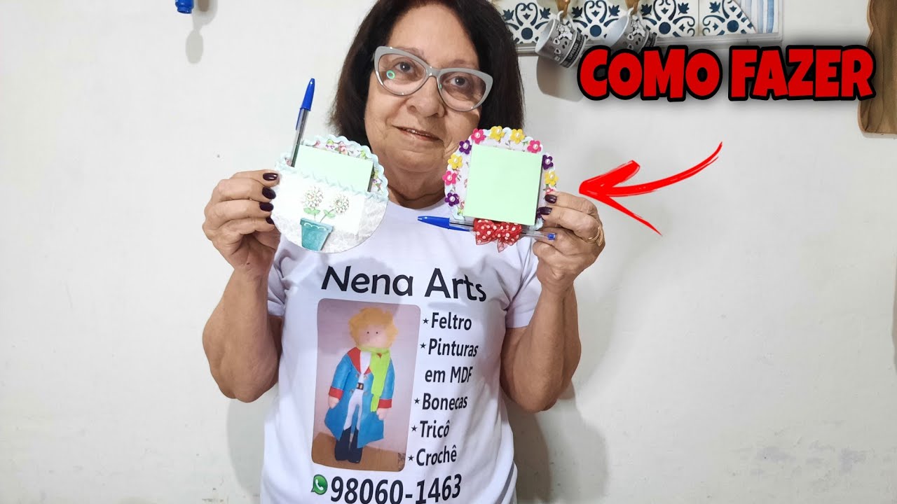 Como Fazer PORTA RECADO para GELADEIRA *Nena Arts*