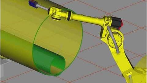 FANUC Robotic Simulation marking ID/OD of large pipe