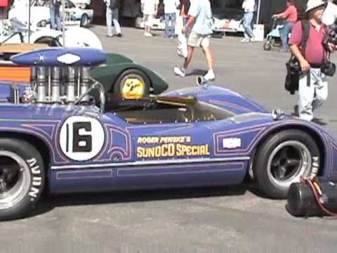 Part 3 of 6. Penske/Donohue/Sunoco Specials in the paddock. Lola T70, McLaren M6A(B); Lola T163