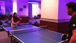 Rohit Sharma Playing Table Tennis With Wife