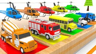 Street Vehicles and Colors Pools for Painting - Water Tanks and Car Toys for Children